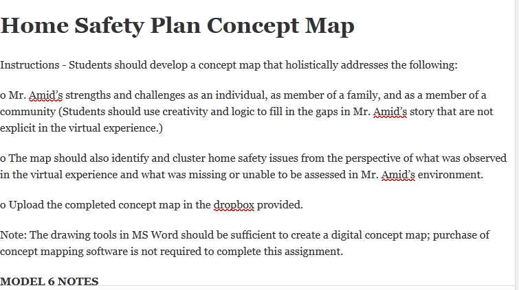 Home Safety Plan Concept Map IResearchNet Org