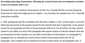 Recording Operating Transactions Affecting the General Fund and Governmental Activities at the Government-wide Level