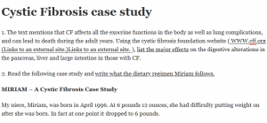 Cystic Fibrosis case study
