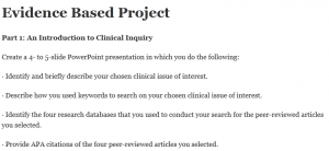 Evidence Based Project