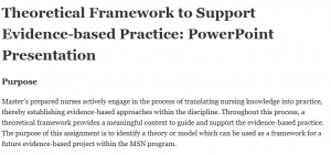 Theoretical Framework to Support Evidence-based Practice: PowerPoint Presentation 