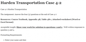 Harden Transportation Case 4-2