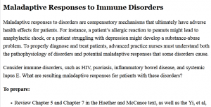 Maladaptive Responses to Immune Disorders