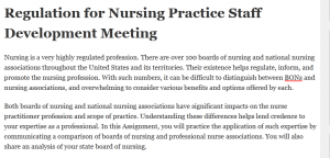 Regulation for Nursing Practice Staff Development Meeting