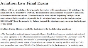 Aviation Law Final Exam