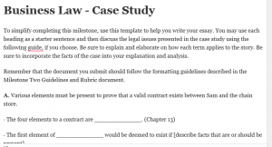 Business Law - Case Study