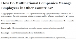 How Do Multinational Companies Manage Employees in Other Countries?