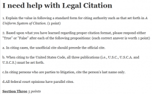 I need help with Legal Citation