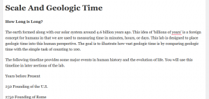Scale And Geologic Time