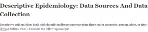 Descriptive Epidemiology: Data Sources And Data Collection