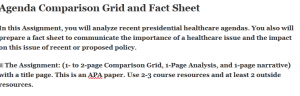 Agenda Comparison Grid and Fact Sheet