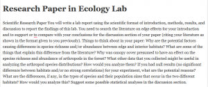 Research Paper in Ecology Lab