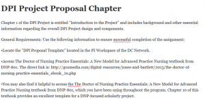 DPI Project Proposal Chapter