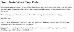 Soap Note Week Two Peds