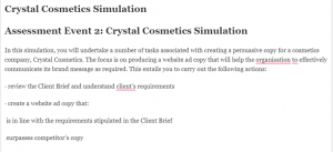 Crystal Cosmetics Simulation