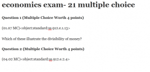 economics exam- 21 multiple choice