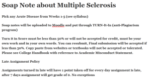 Soap Note about Multiple Sclerosis