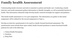 Family health Assessment