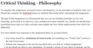 Critical Thinking - Philosophy 