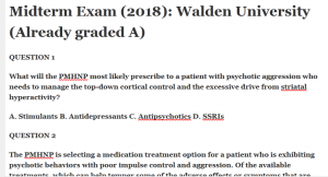 Midterm Exam (2018): Walden University (Already graded A)