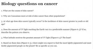 Biology questions on cancer