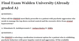 Final Exam Walden University (Already graded A)