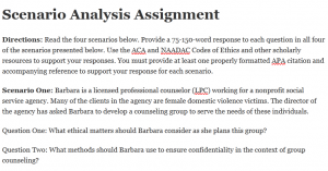  Scenario Analysis Assignment