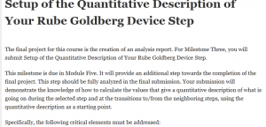  Setup of the Quantitative Description of Your Rube Goldberg Device Step