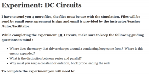 Experiment: DC Circuits 