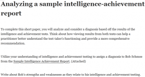 Analyzing a sample intelligence-achievement report
