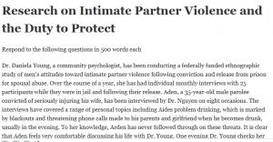Research on Intimate Partner Violence and the Duty to Protect