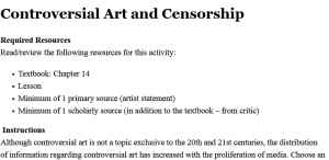 Controversial Art and Censorship