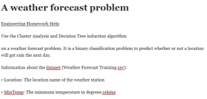 A weather forecast problem