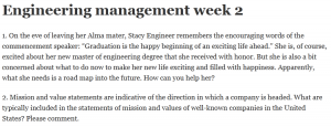 Engineering management week 2