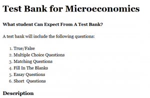 Test Bank for Microeconomics