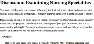 Discussion: Examining Nursing Specialties