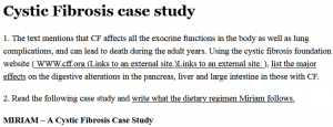 Cystic Fibrosis case study