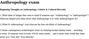 Anthropology exam