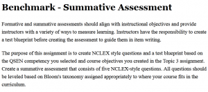 Benchmark - Summative Assessment