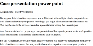 Case presentation power point
