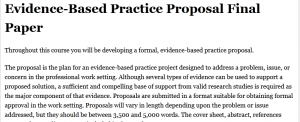  Evidence-Based Practice Proposal Final Paper