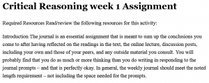 Critical Reasoning week 1 Assignment