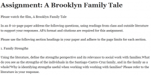 Assignment: A Brooklyn Family Tale