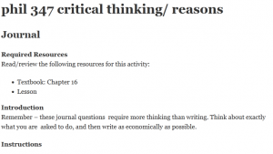 phil 347 critical thinking/ reasons