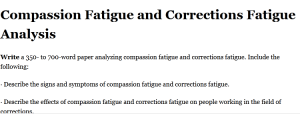 Compassion Fatigue and Corrections Fatigue Analysis