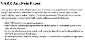VARK Analysis Paper