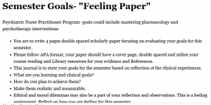 Semester Goals- "Feeling Paper"