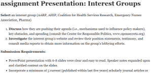 assignment Presentation: Interest Groups