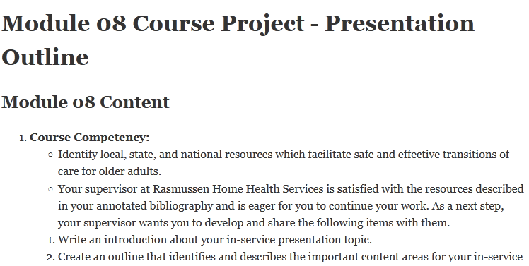 module 08 course project presentation outline