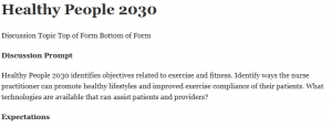 Healthy People 2030